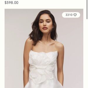 Watters Strapless White Floral Dress